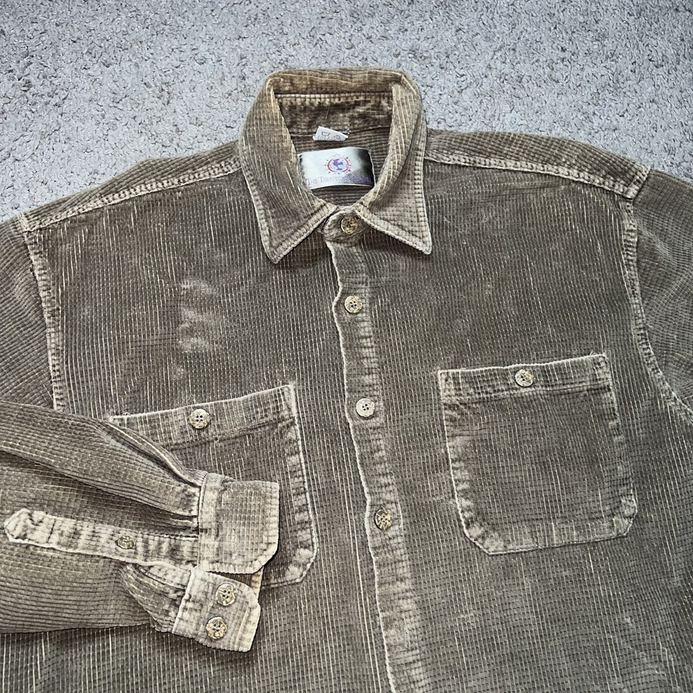 The Territory Ahead Corduroy Button Down Tan Rugged Outdoor Shirt Men's Small